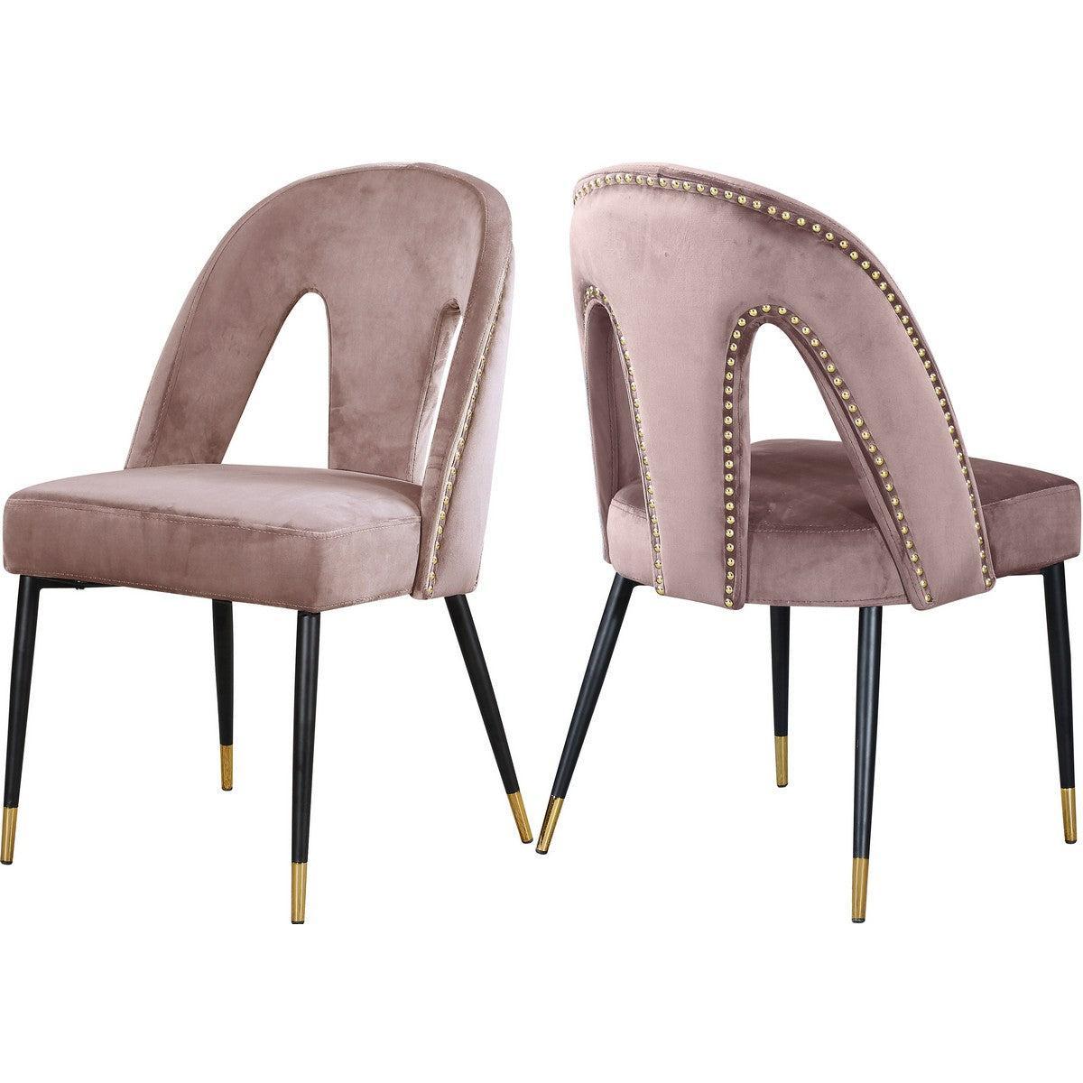 Meridian Furniture Akoya Pink Velvet Dining ChairMeridian Furniture - Dining Chair - Minimal And Modern - 1