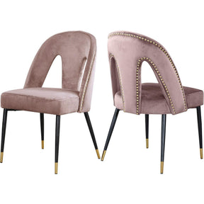Meridian Furniture Akoya Pink Velvet Dining ChairMeridian Furniture - Dining Chair - Minimal And Modern - 1