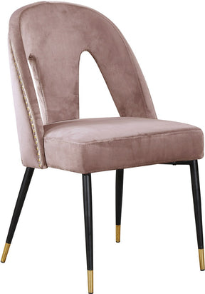 Meridian Furniture Akoya Pink Velvet Dining Chair - Set of 2