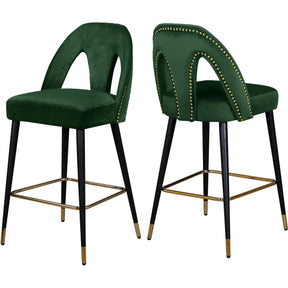 Meridian Furniture Akoya Green Velvet StoolMeridian Furniture - Stool - Minimal And Modern - 1
