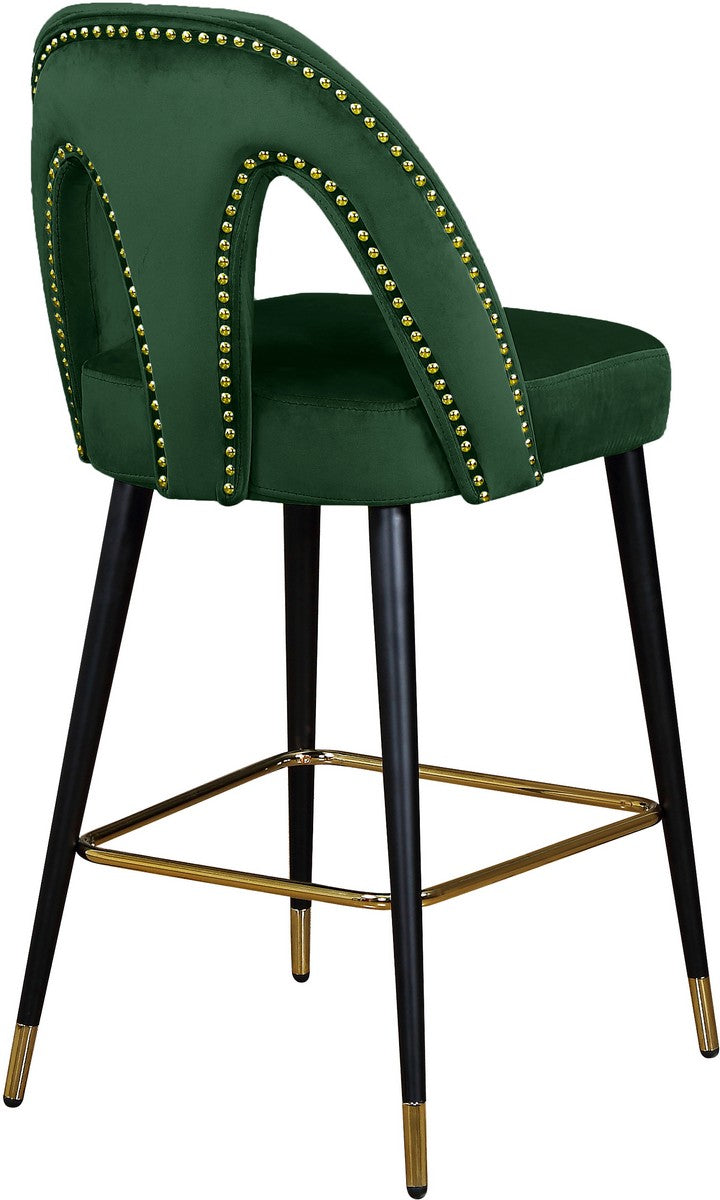 Meridian Furniture Akoya Green Velvet Stool - Set of 2