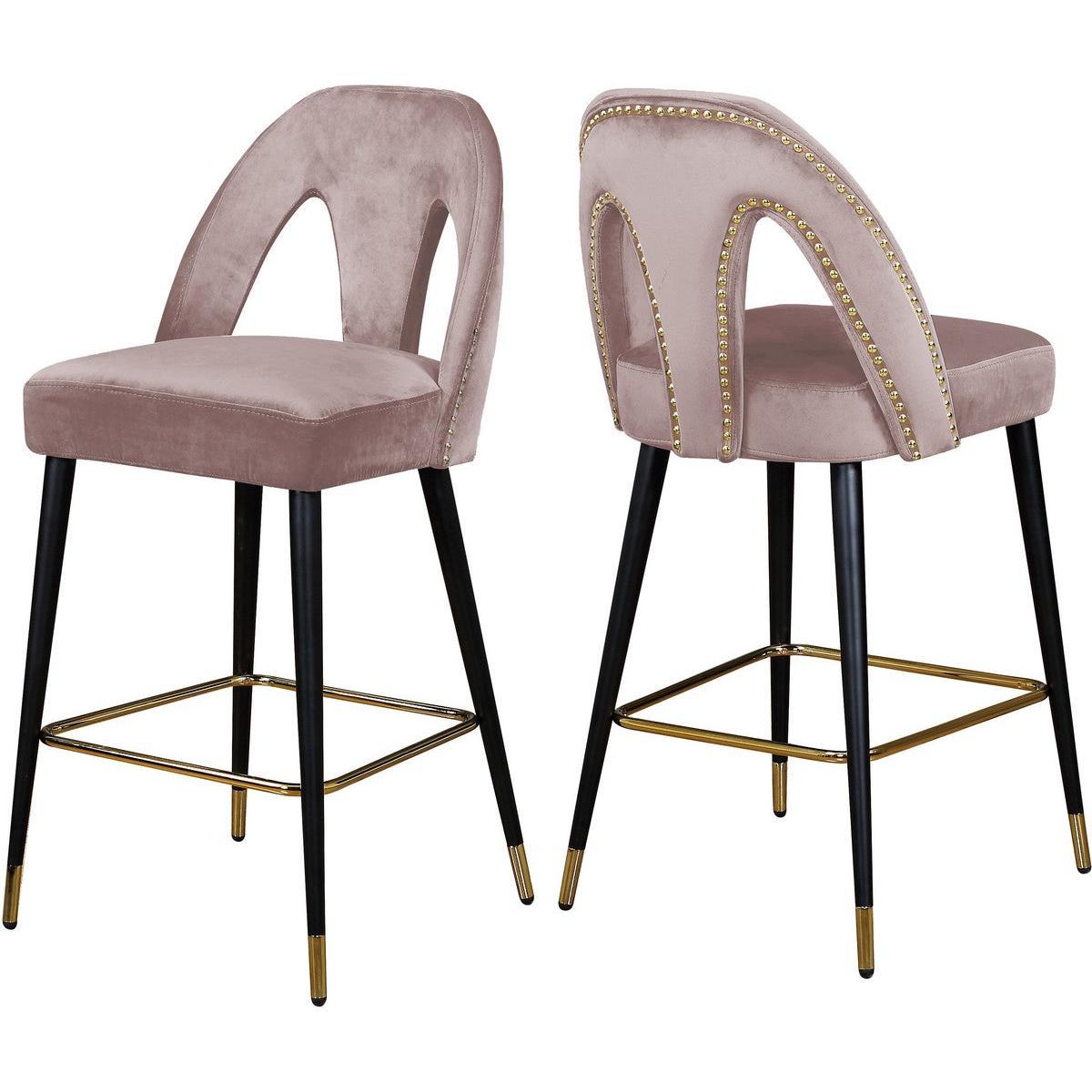 Meridian Furniture Akoya Pink Velvet StoolMeridian Furniture - Stool - Minimal And Modern - 1