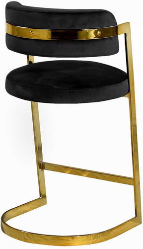 Meridian Furniture Stephanie Black Velvet Stool - Set of 2