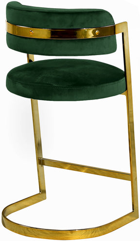 Meridian Furniture Stephanie Green Velvet Stool - Set of 2