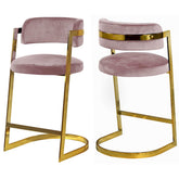 Meridian Furniture Stephanie Pink Velvet StoolMeridian Furniture - Stool - Minimal And Modern - 1