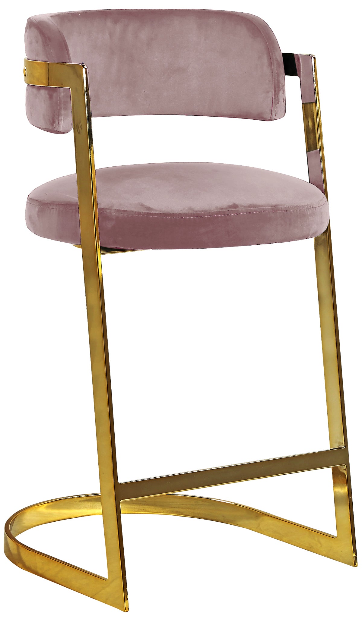 Meridian Furniture Stephanie Pink Velvet Stool - Set of 2
