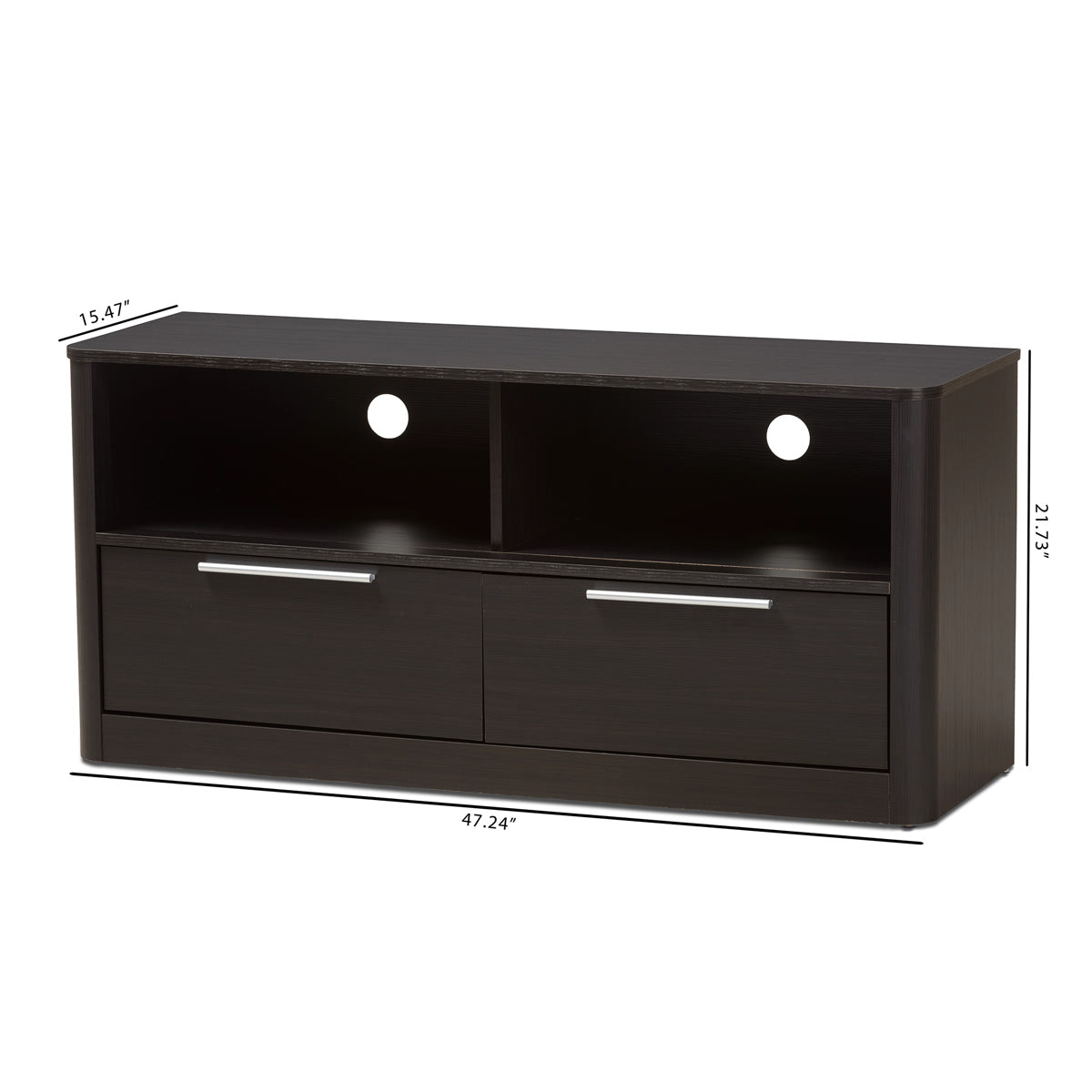 Baxton Studio Carlingford Modern and Contemporary Espresso Brown Finished Wood 2-Drawer TV Stand Baxton Studio-TV Stands-Minimal And Modern - 2