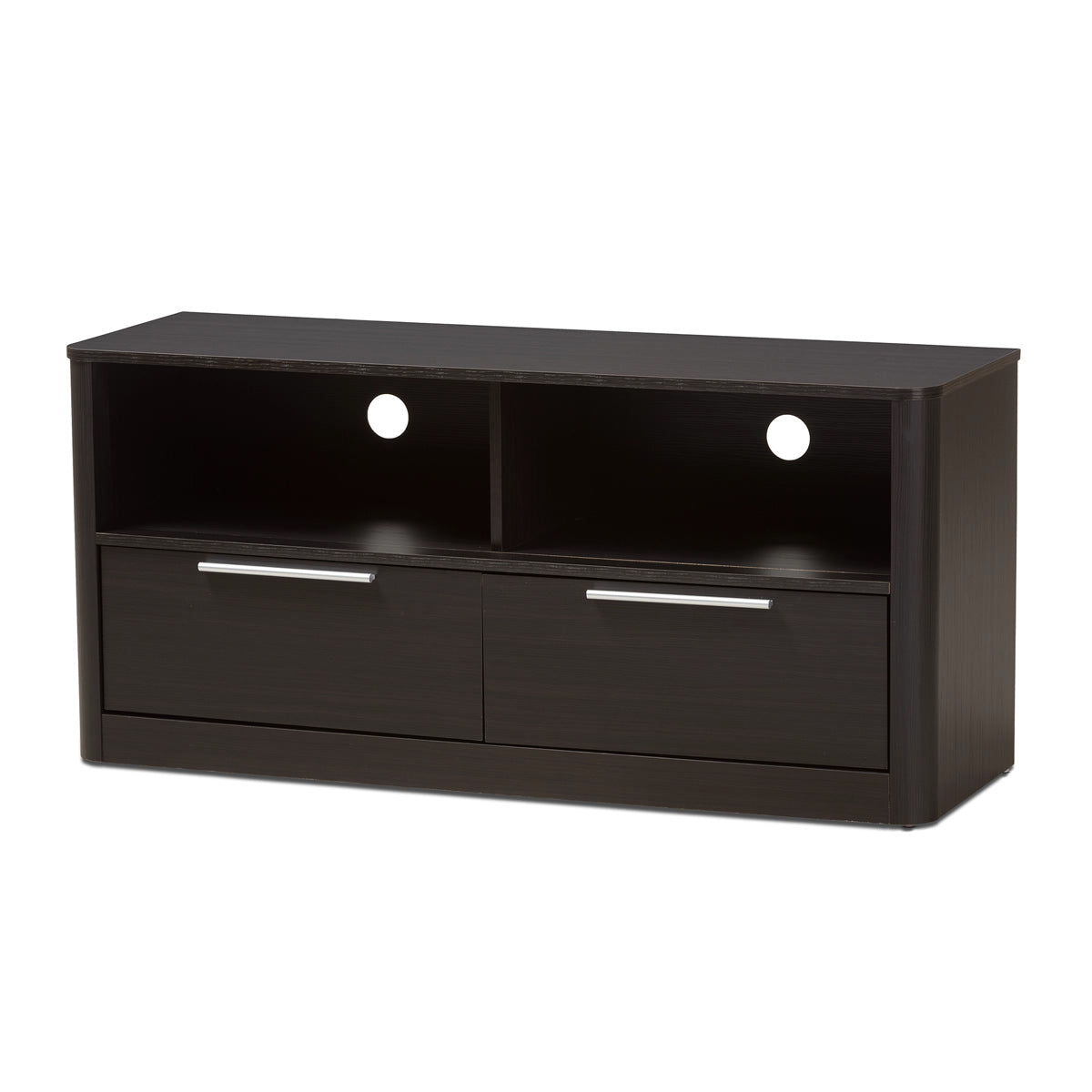 Baxton Studio Carlingford Modern and Contemporary Espresso Brown Finished Wood 2-Drawer TV Stand Baxton Studio-TV Stands-Minimal And Modern - 1