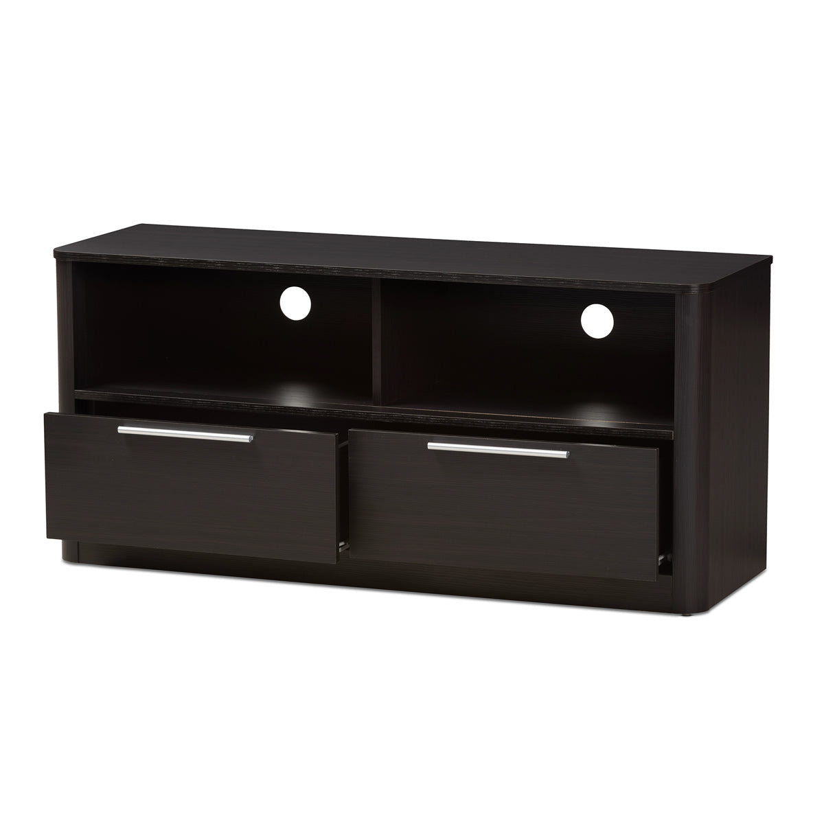 Baxton Studio Carlingford Modern and Contemporary Espresso Brown Finished Wood 2-Drawer TV Stand Baxton Studio-TV Stands-Minimal And Modern - 3