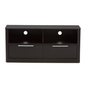 Baxton Studio Carlingford Modern and Contemporary Espresso Brown Finished Wood 2-Drawer TV Stand Baxton Studio-TV Stands-Minimal And Modern - 4