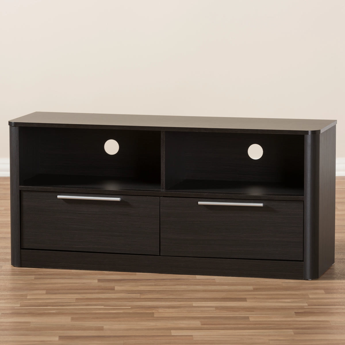 Baxton Studio Carlingford Modern and Contemporary Espresso Brown Finished Wood 2-Drawer TV Stand Baxton Studio-TV Stands-Minimal And Modern - 10