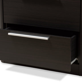 Baxton Studio Carlingford Modern and Contemporary Espresso Brown Finished Wood 2-Drawer Bookcase Baxton Studio-0-Minimal And Modern - 8