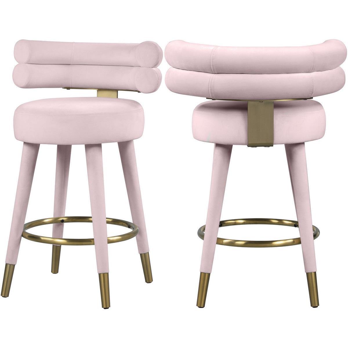 Meridian Furniture Fitzroy Pink Velvet Counter StoolMeridian Furniture - Counter Stool - Minimal And Modern - 1