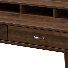 Baxton Studio Disa Mid-Century Modern Walnut Brown Finished 2-Drawer Desk Baxton Studio-Desks-Minimal And Modern - 5