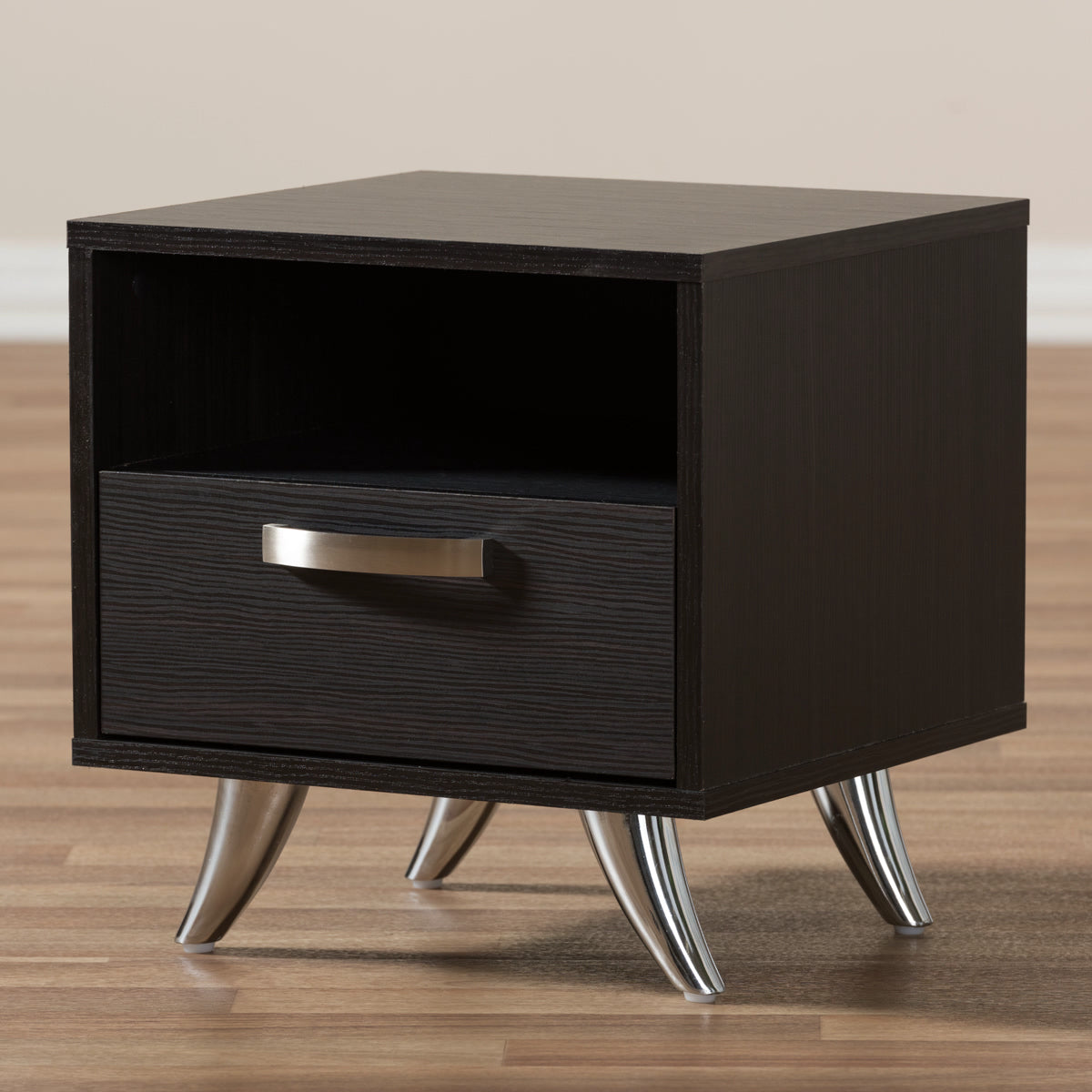 Baxton Studio Warwick Modern and Contemporary Espresso Brown Finished Wood End Table Baxton Studio-nightstands-Minimal And Modern - 2