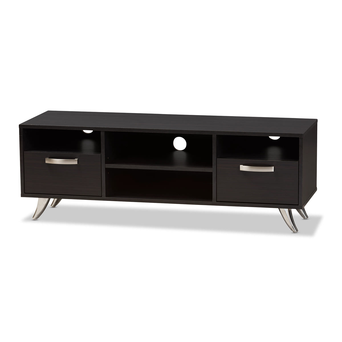 Baxton Studio Warwick Modern and Contemporary Espresso Brown Finished Wood TV Stand Baxton Studio-TV Stands-Minimal And Modern - 1