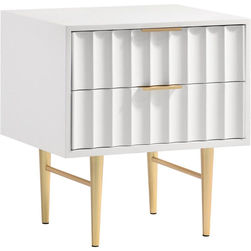 Meridian Furniture Modernist White Gloss Night StandMeridian Furniture - Night Stand - Minimal And Modern - 1