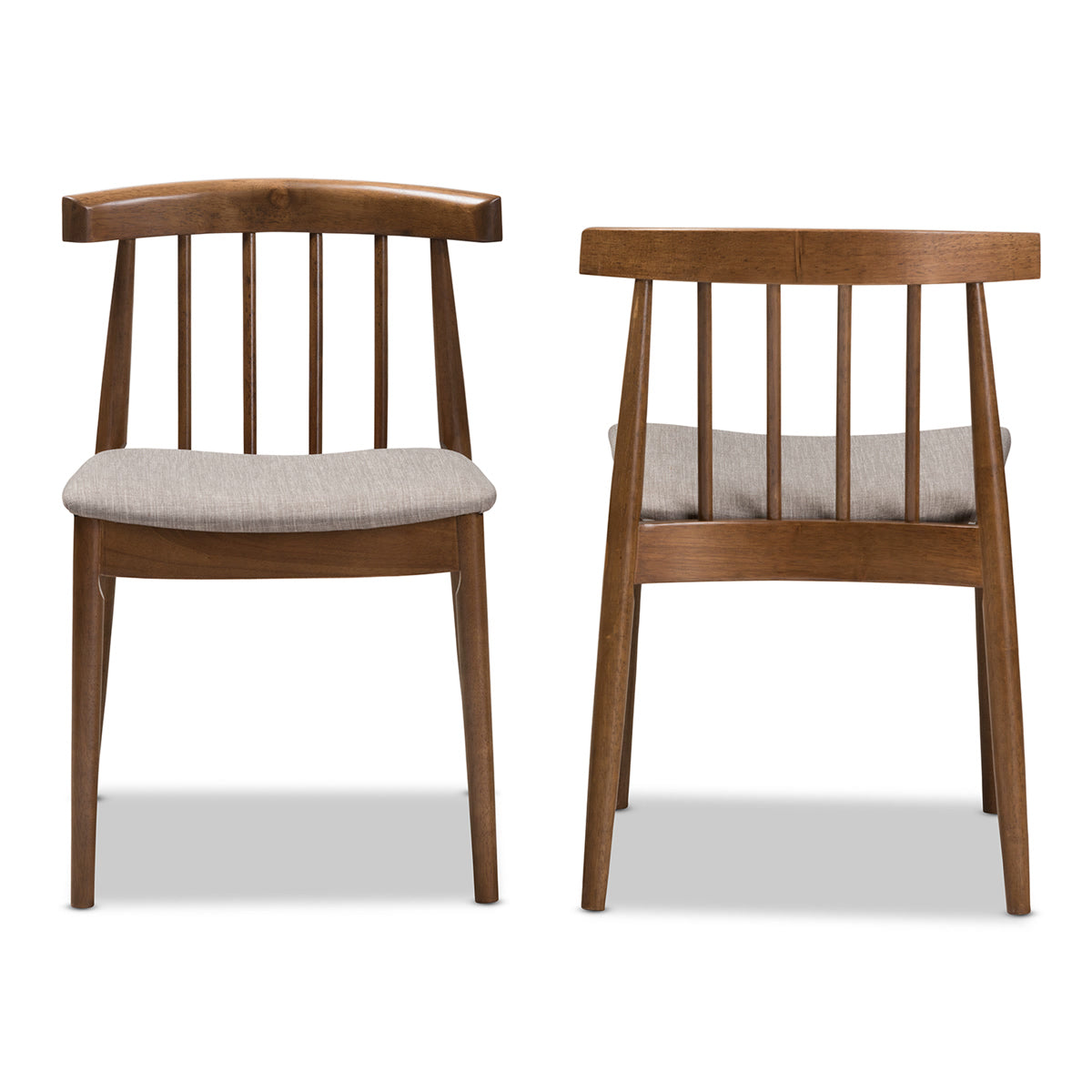 Baxton Studio Wyatt Mid-Century Modern Walnut Wood Dining Chair (Set of 2) Baxton Studio-dining chair-Minimal And Modern - 2