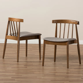 Baxton Studio Wyatt Mid-Century Modern Walnut Wood Dining Chair (Set of 2) Baxton Studio-dining chair-Minimal And Modern - 6