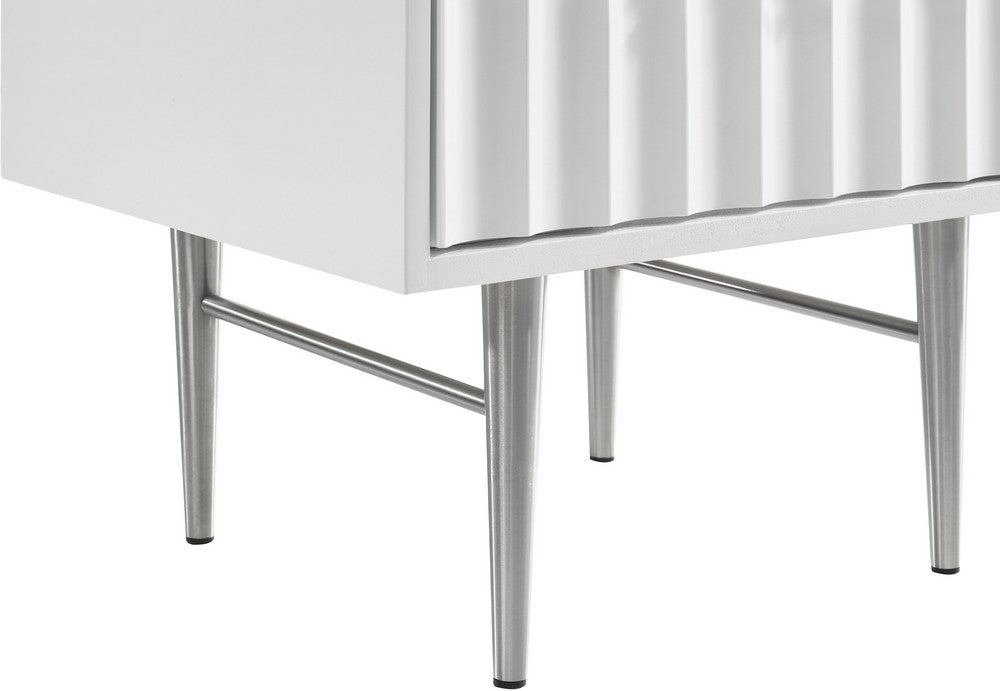 Meridian Furniture Modernist White Gloss Night Stand