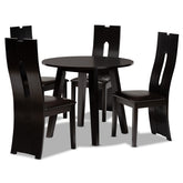 Baxton Studio Torin Modern and Contemporary Dark Brown Faux Leather Upholstered and Dark Brown Finished Wood 5-Piece Dining Set Baxton Studio-Dining Sets-Minimal And Modern - 1