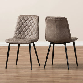 Baxton Studio Roberta Mid-Century Modern Light Brown Fabric Upholstered Shell Dining Chair (Set of 2) Baxton Studio-dining chair-Minimal And Modern - 6