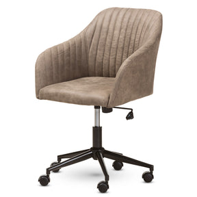 Baxton Studio Maida Mid-Century Modern Light Brown Fabric Upholstered Office Chair Baxton Studio-office chairs-Minimal And Modern - 1