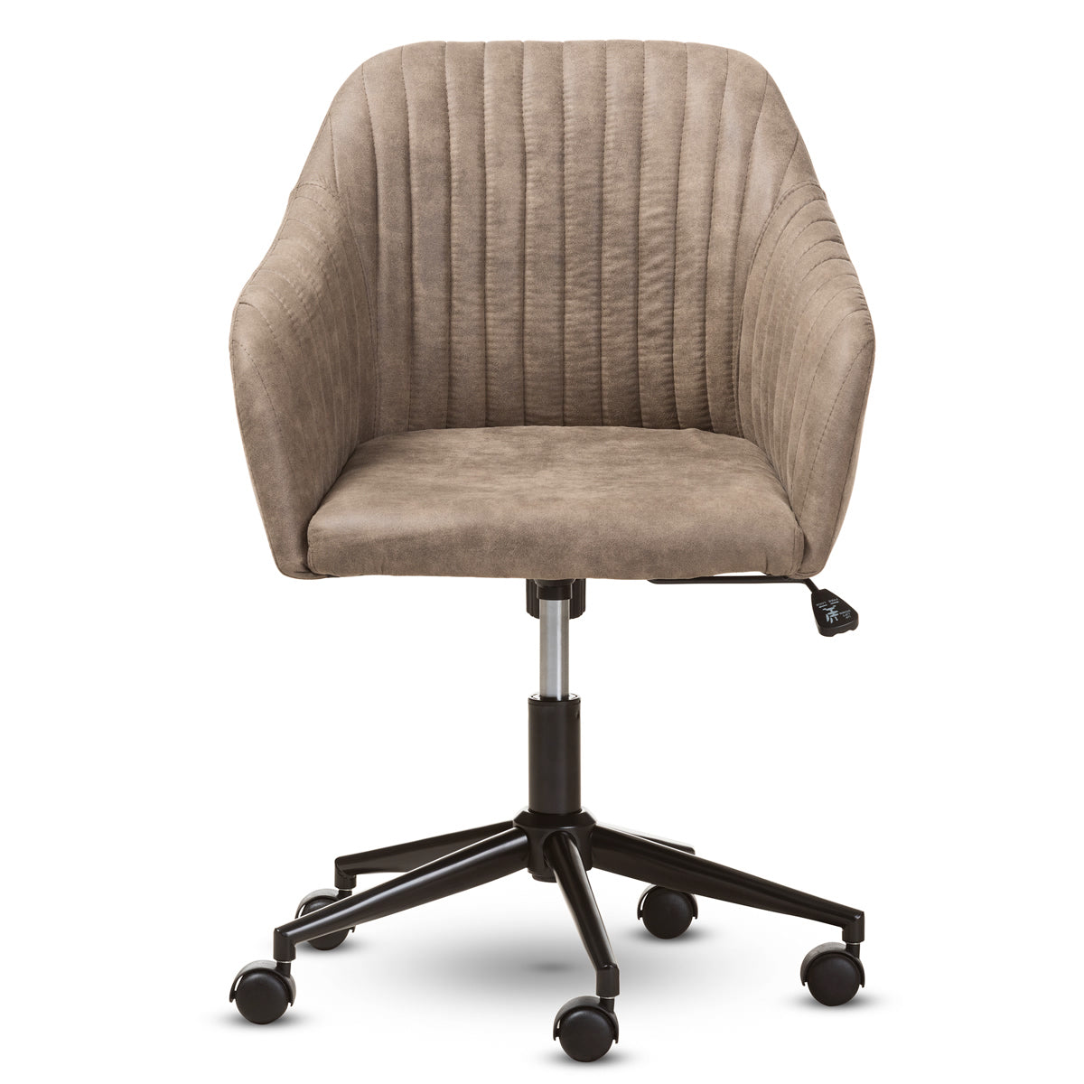 Baxton Studio Maida Mid-Century Modern Light Brown Fabric Upholstered Office Chair Baxton Studio-office chairs-Minimal And Modern - 2
