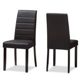 Baxton Studio Lorelle Modern and Contemporary Brown Faux Leather Upholstered Dining Chair (Set of 2) Baxton Studio-dining chair-Minimal And Modern - 1