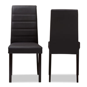 Baxton Studio Lorelle Modern and Contemporary Brown Faux Leather Upholstered Dining Chair (Set of 2) Baxton Studio-dining chair-Minimal And Modern - 3