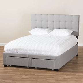 Baxton Studio Tibault Modern and Contemporary Grey Fabric Upholstered Queen Size Storage Bed Baxton Studio-beds-Minimal And Modern - 3