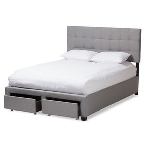 Baxton Studio Tibault Modern and Contemporary Grey Fabric Upholstered Queen Size Storage Bed Baxton Studio-beds-Minimal And Modern - 6