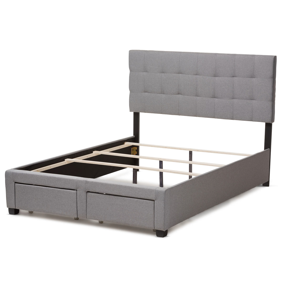 Baxton Studio Tibault Modern and Contemporary Grey Fabric Upholstered Queen Size Storage Bed Baxton Studio-beds-Minimal And Modern - 8