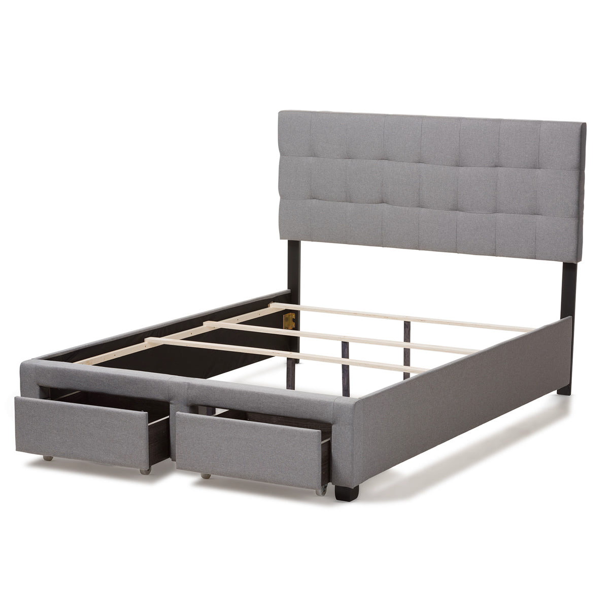 Baxton Studio Tibault Modern and Contemporary Grey Fabric Upholstered Queen Size Storage Bed Baxton Studio-beds-Minimal And Modern - 9