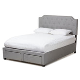 Baxton Studio Aubrianne Modern and Contemporary Grey Fabric Upholstered King Size Storage Bed Baxton Studio-beds-Minimal And Modern - 1