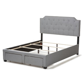 Baxton Studio Aubrianne Modern and Contemporary Grey Fabric Upholstered King Size Storage Bed Baxton Studio-beds-Minimal And Modern - 8