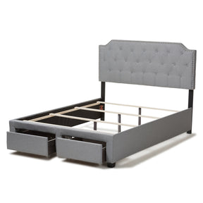 Baxton Studio Aubrianne Modern and Contemporary Grey Fabric Upholstered King Size Storage Bed Baxton Studio-beds-Minimal And Modern - 9