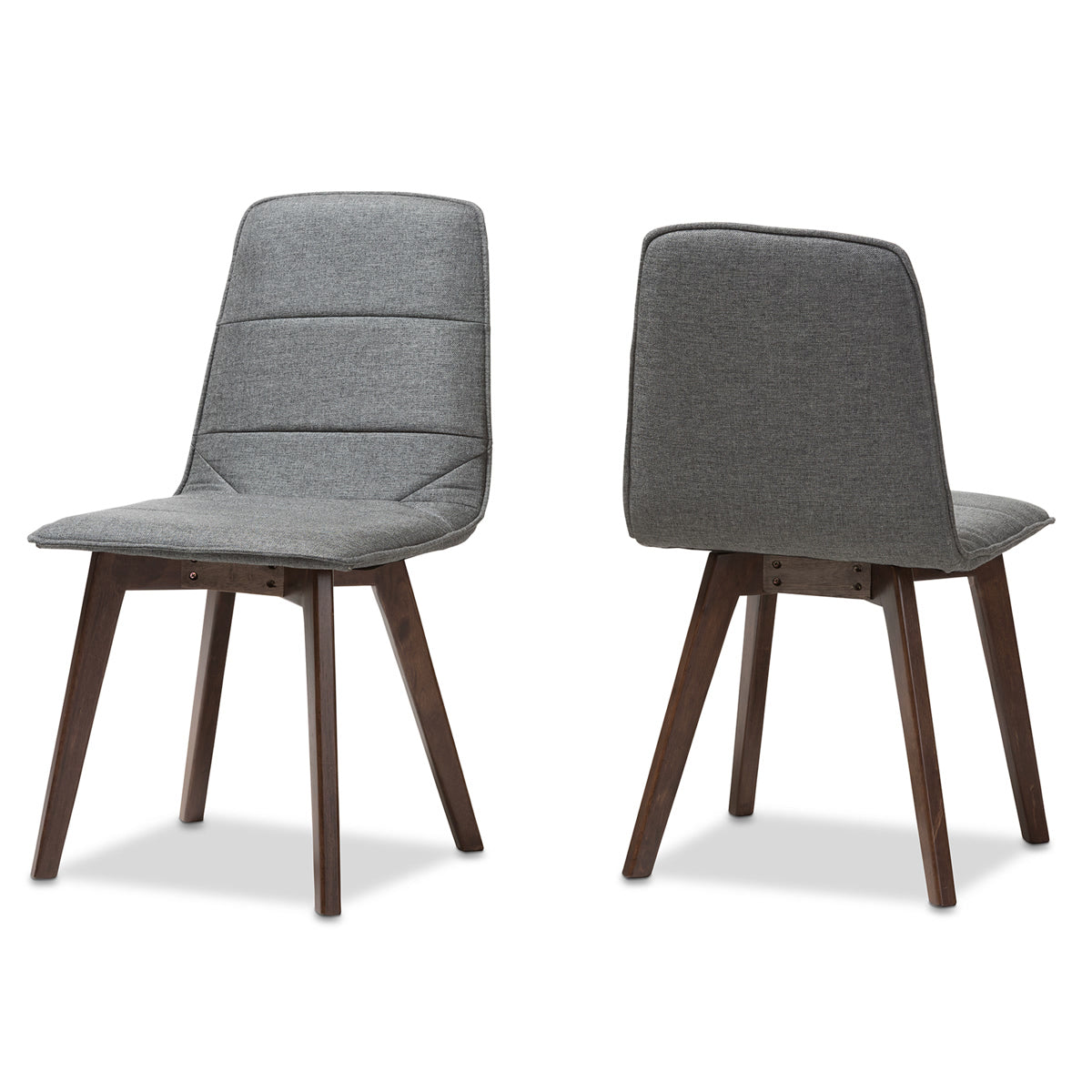 Baxton Studio Karalee Mid-Century Modern Dark Grey Fabric Upholstered Dining Chair (Set of 2) Baxton Studio-dining chair-Minimal And Modern - 1