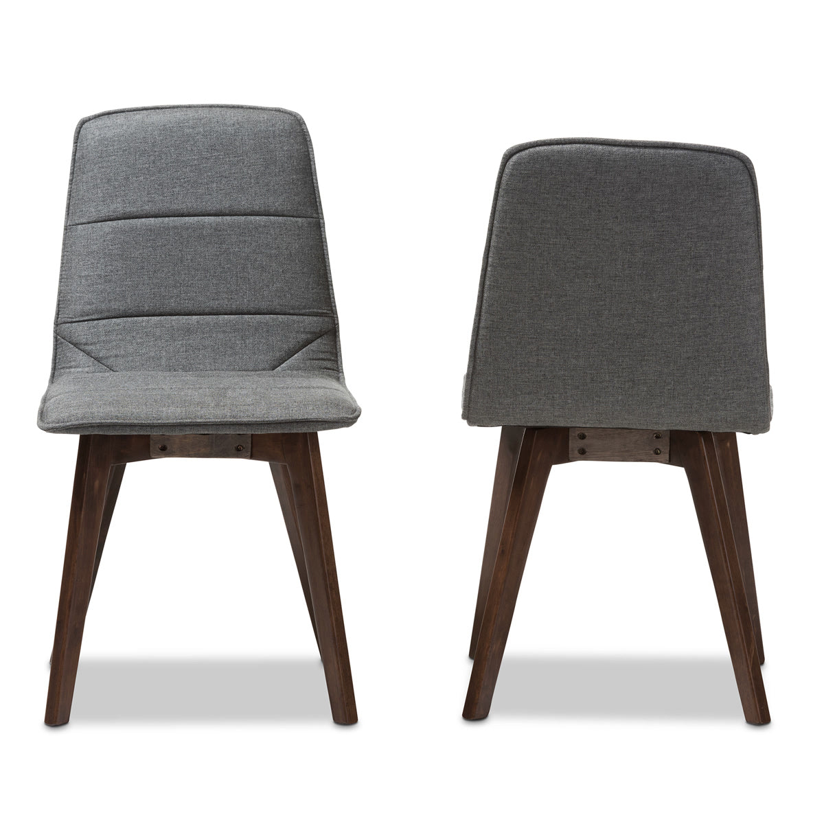 Baxton Studio Karalee Mid-Century Modern Dark Grey Fabric Upholstered Dining Chair (Set of 2) Baxton Studio-dining chair-Minimal And Modern - 2
