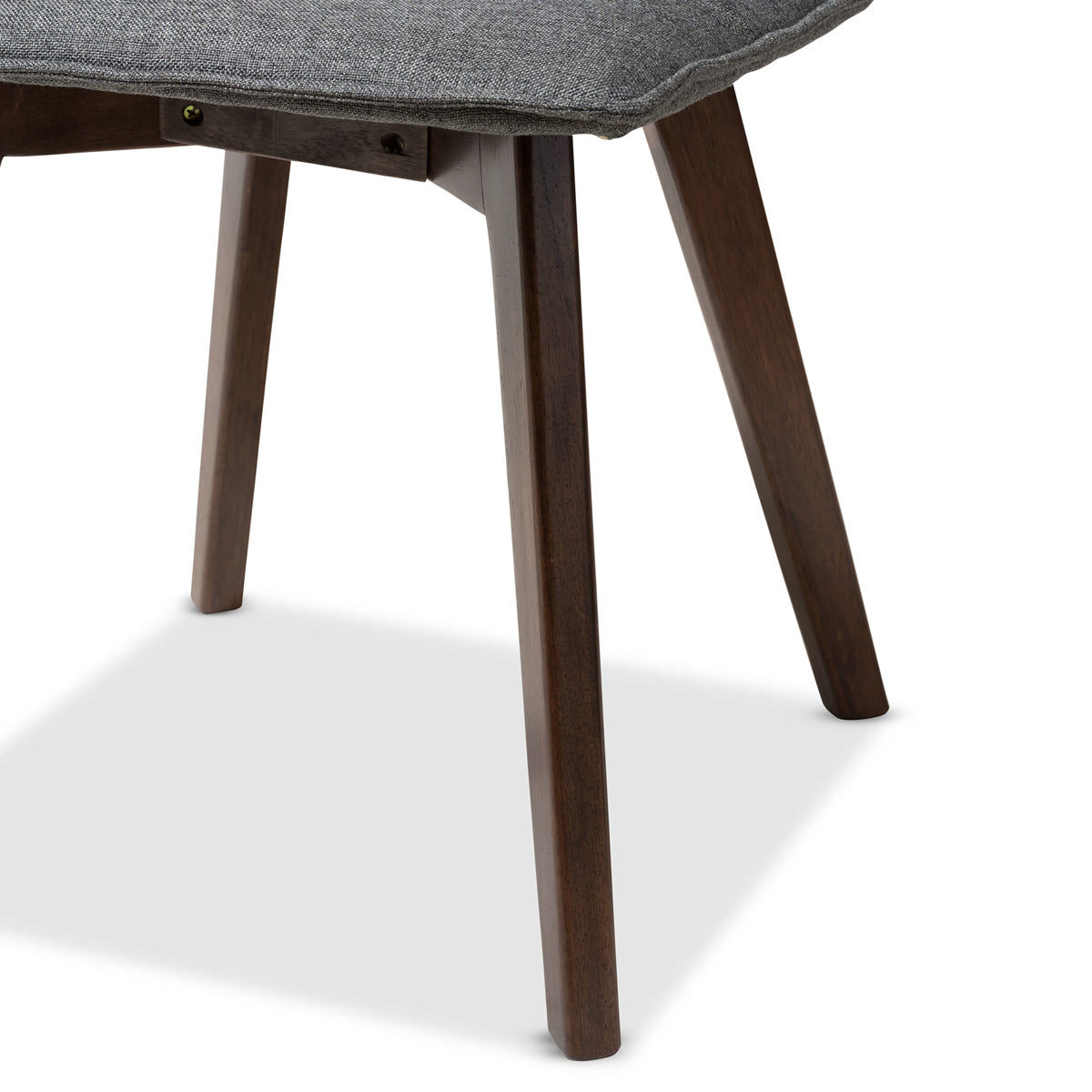 Baxton Studio Karalee Mid-Century Modern Dark Grey Fabric Upholstered Dining Chair (Set of 2) Baxton Studio-dining chair-Minimal And Modern - 4
