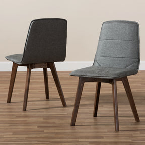 Baxton Studio Karalee Mid-Century Modern Dark Grey Fabric Upholstered Dining Chair (Set of 2) Baxton Studio-dining chair-Minimal And Modern - 6