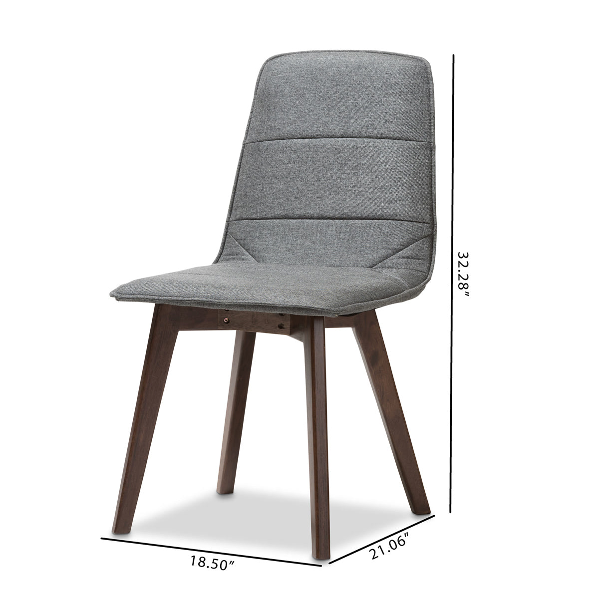 Baxton Studio Karalee Mid-Century Modern Dark Grey Fabric Upholstered Dining Chair (Set of 2) Baxton Studio-dining chair-Minimal And Modern - 7