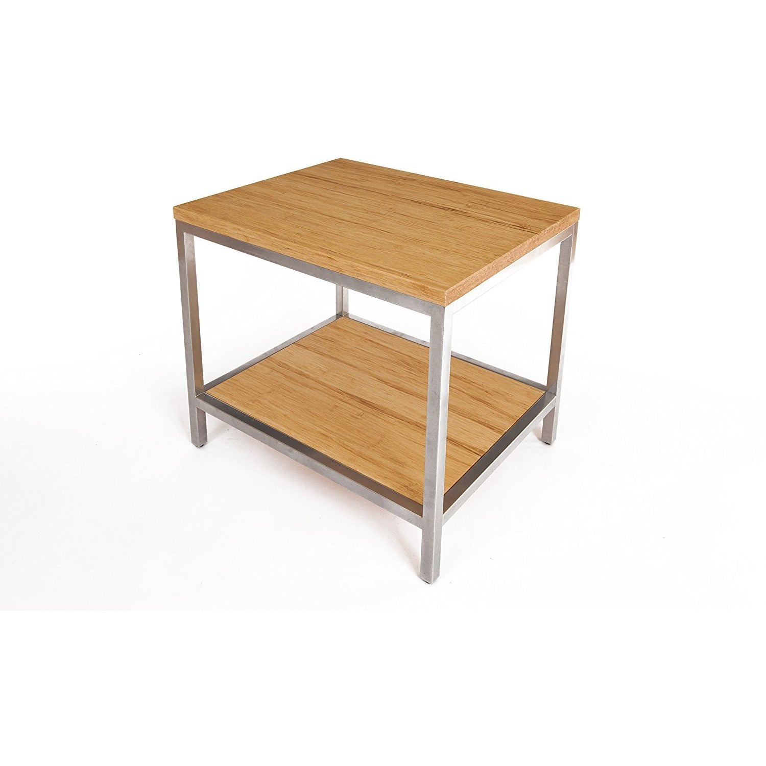 Bamboogle Timber Square Side Table With Silver Legs BKL-30-S-2424-T-Minimal & Modern
