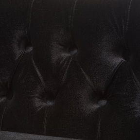 Baxton Studio Flax Victorian Style Contemporary Black Velvet Fabric Upholstered 2-seater Loveseat Baxton Studio-sofas-Minimal And Modern - 6