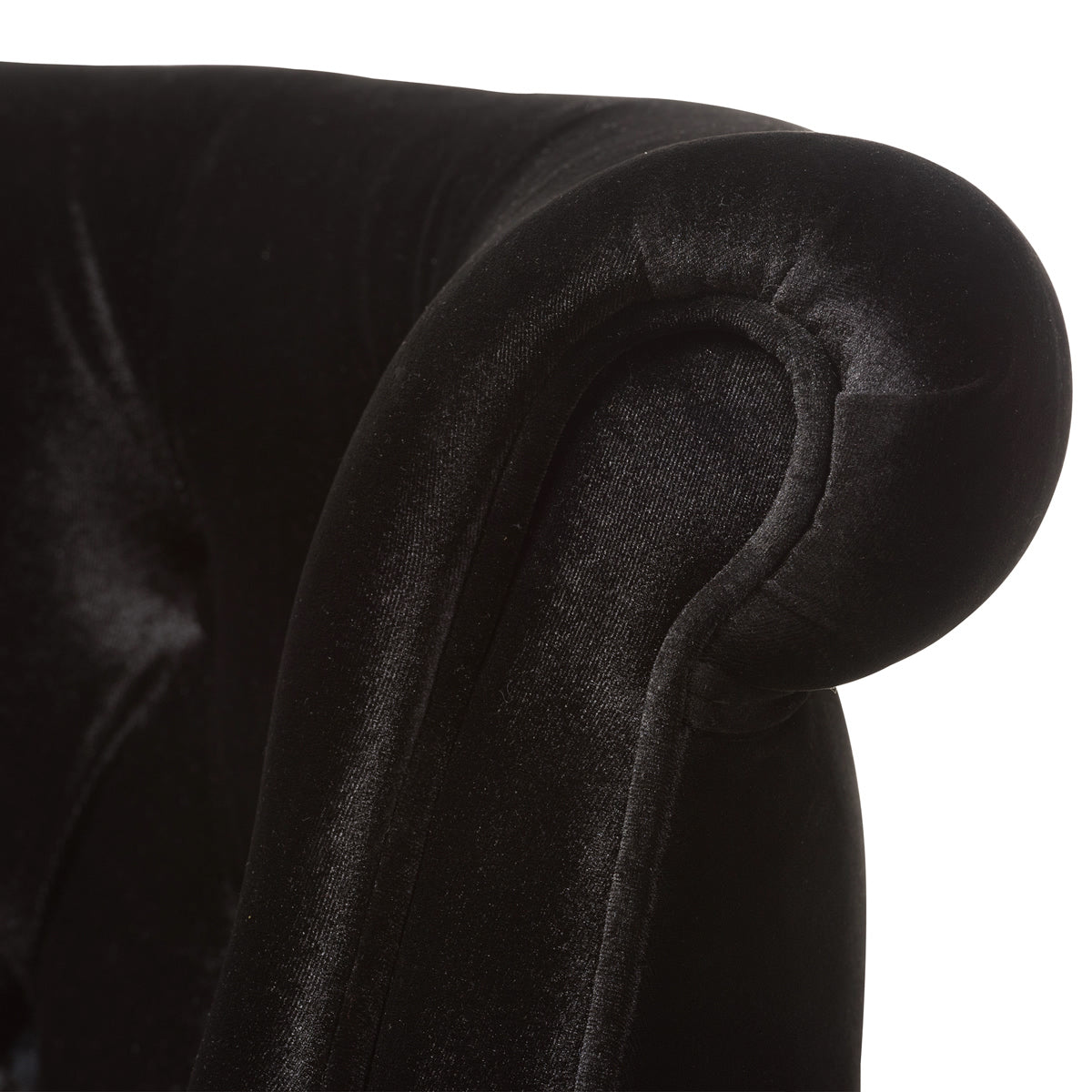Baxton Studio Flax Victorian Style Contemporary Black Velvet Fabric Upholstered 2-seater Loveseat Baxton Studio-sofas-Minimal And Modern - 7