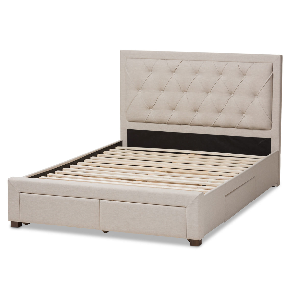 Baxton Studio Aurelie Modern and Contemporary Light Beige Fabric Upholstered King Size Storage Bed Baxton Studio-beds-Minimal And Modern - 9