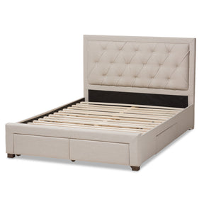 Baxton Studio Aurelie Modern and Contemporary Light Beige Fabric Upholstered Queen Size Storage Bed Baxton Studio-beds-Minimal And Modern - 9