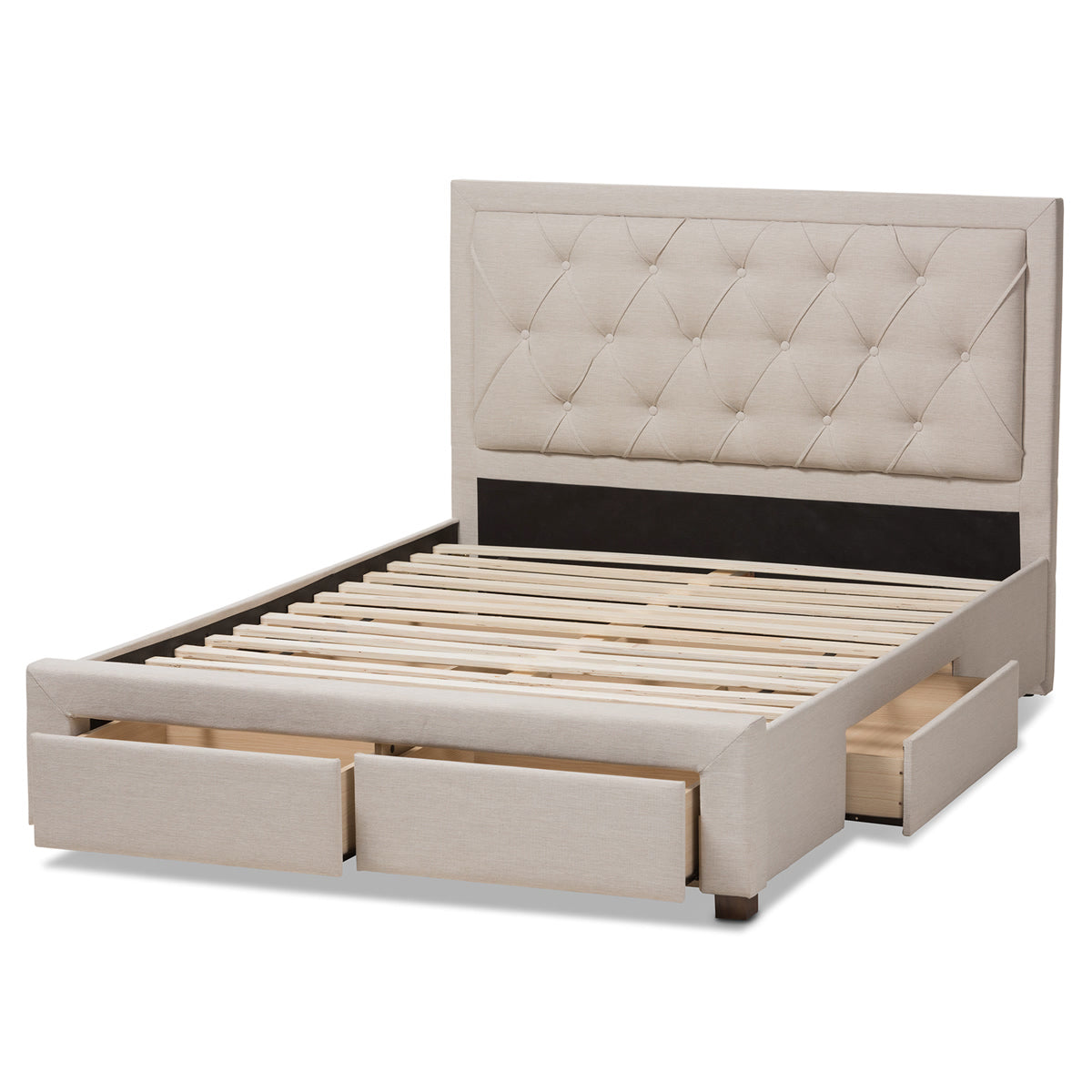 Baxton Studio Aurelie Modern and Contemporary Light Beige Fabric Upholstered King Size Storage Bed Baxton Studio-beds-Minimal And Modern - 10