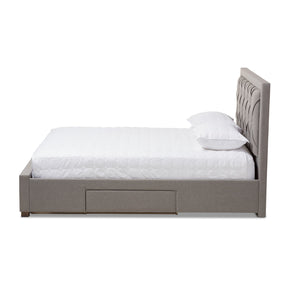 Baxton Studio Aurelie Modern and Contemporary Light Grey Fabric Upholstered King Size Storage Bed Baxton Studio-beds-Minimal And Modern - 8