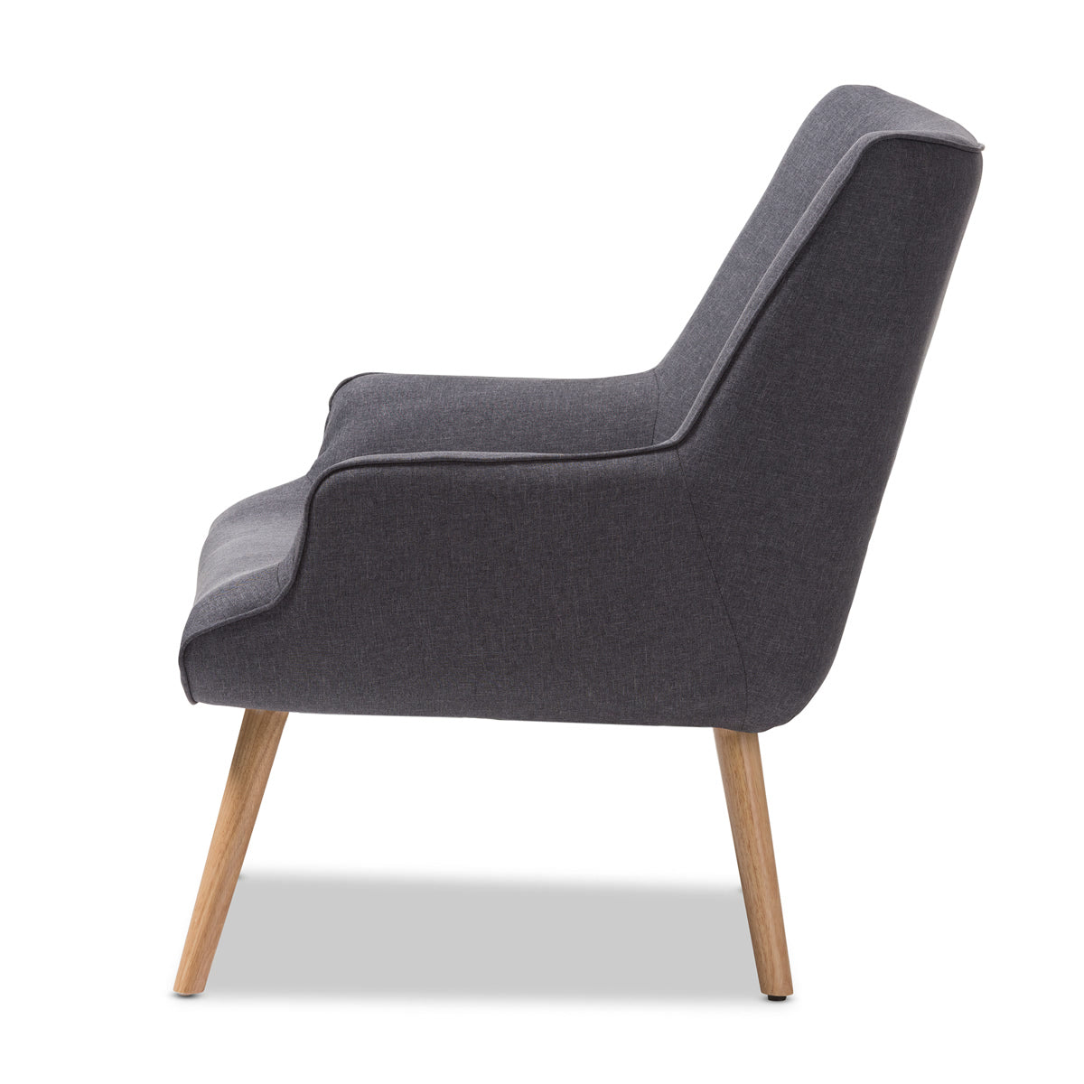 Baxton Studio Alden Mid-Century Modern Dark Grey Fabric Upholstered Natural Finished Wood Lounge Chair Baxton Studio-chairs-Minimal And Modern - 3